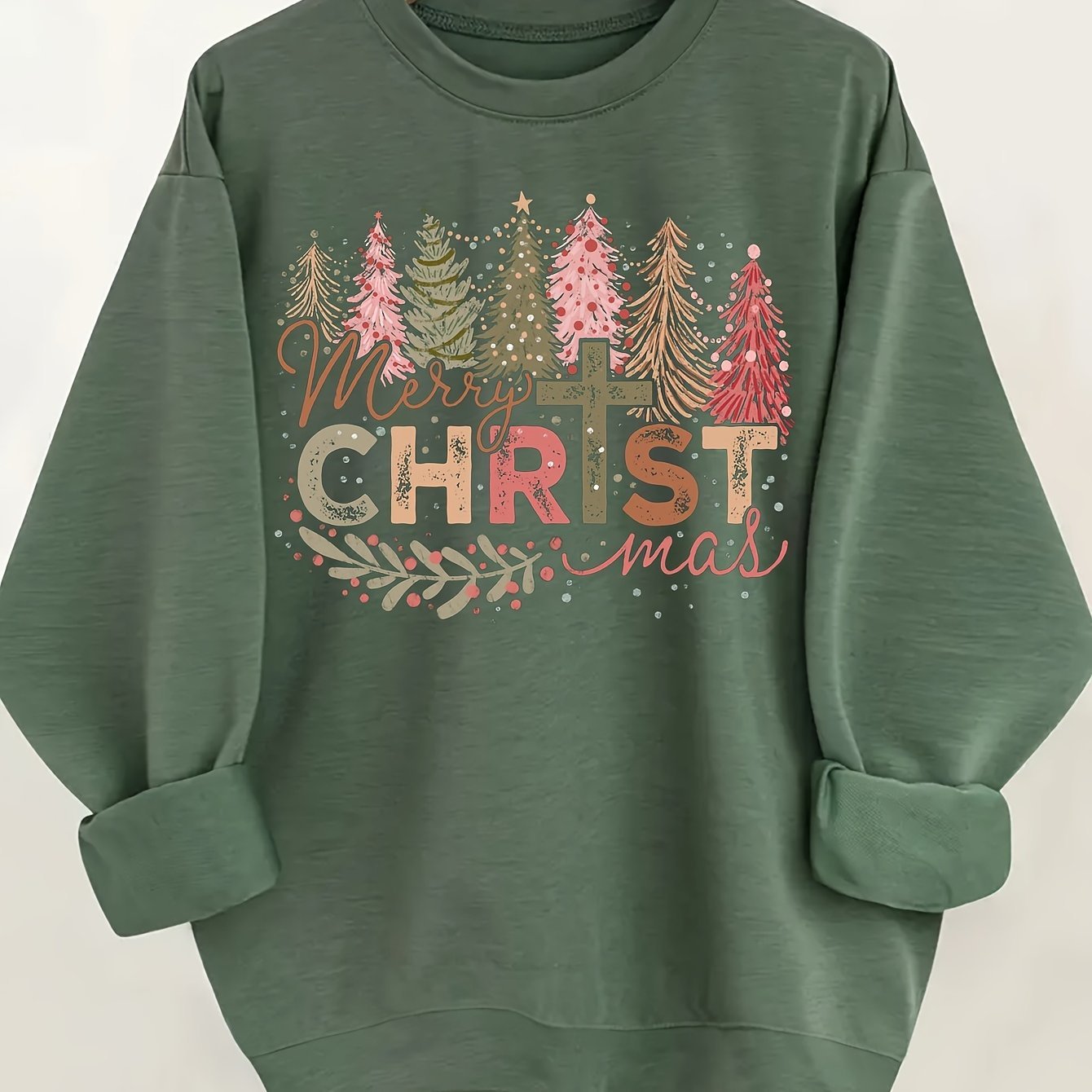 Christmas Tree Print Women’s Pullover Sweater