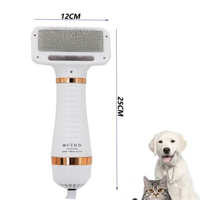 2-in-1 Pet Grooming Dryer Brush – Dry & Detangle Fast