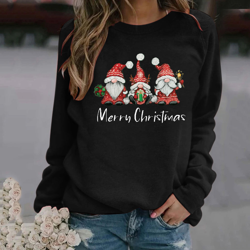 Women’s Christmas Printed Long Sleeve Round Neck Sweater