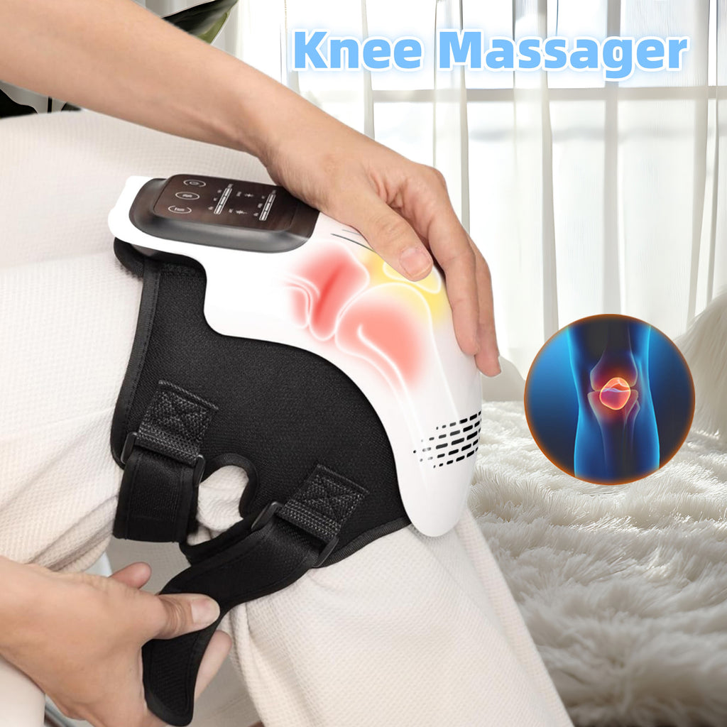 Intelligent Heated Electric Knee Massager with Vibration, Infrared Therapy & Pain Relief - Rechargeable Home Use Device