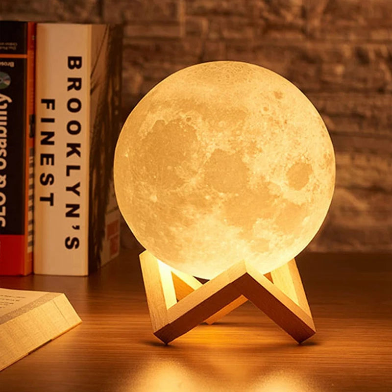 3D Moon Lamp Galaxy Edition - Touch/Remote LED Night Light - Bedroom Decor & Gift for Kids