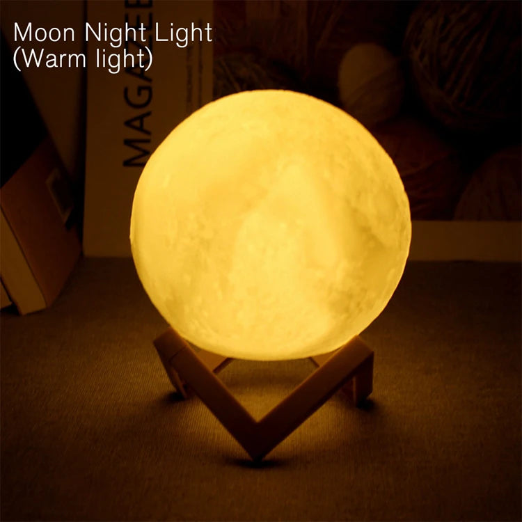 3D Moon Lamp Galaxy Edition - Touch/Remote LED Night Light - Bedroom Decor & Gift for Kids