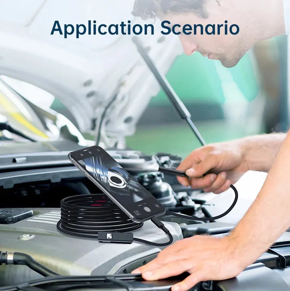 USB Endoscope for Android - 5.5mm OTG Borescope Inspection Camera, IP67 Waterproof, 6 LED Lights, Type-C Compatible