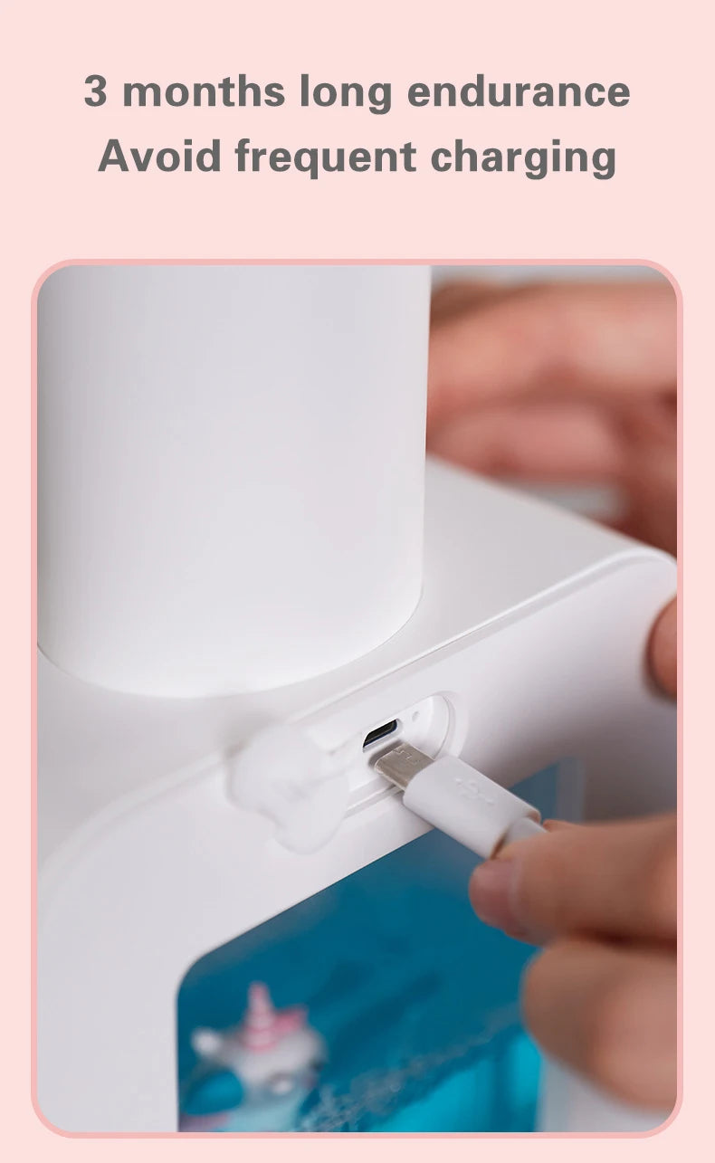 Cute Pet Automatic Foam Soap Dispenser - Wall-Mounted/Countertop, Touchless, USB, 400 ML