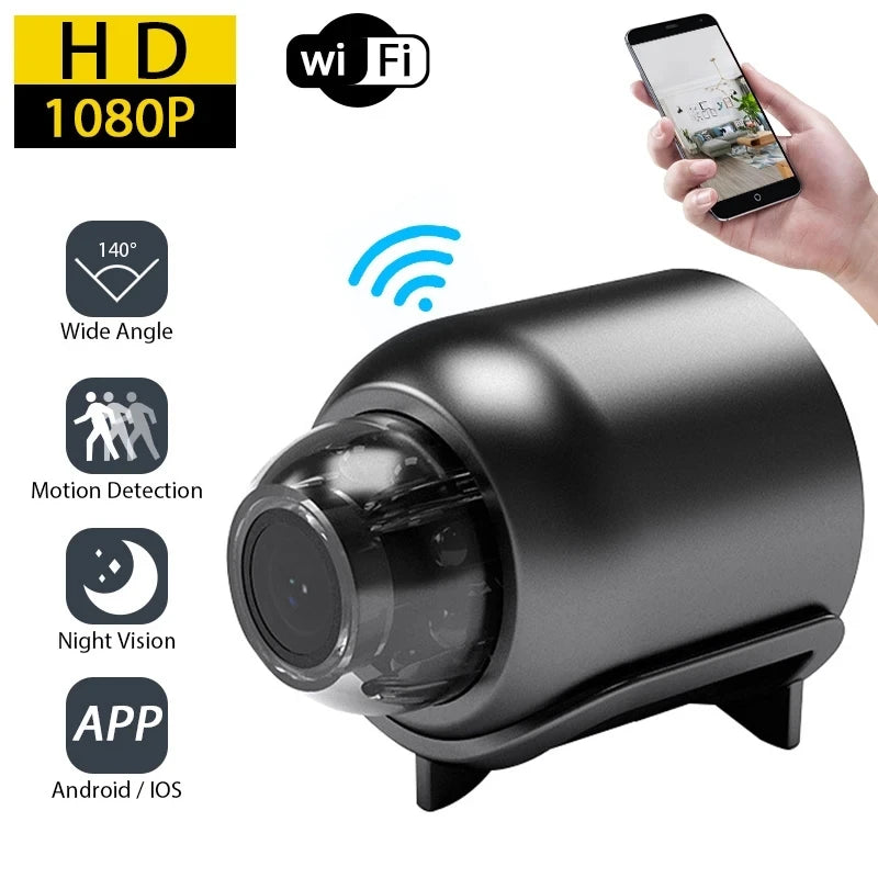 1080P HD Mini WiFi Camera - Wireless Night Vision, Motion Detection, Remote Home & Pet Monitoring