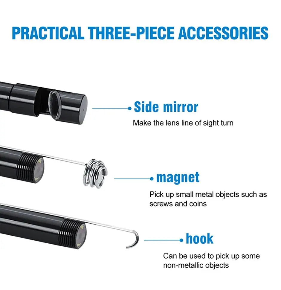 USB Endoscope for Android - 5.5mm OTG Borescope Inspection Camera, IP67 Waterproof, 6 LED Lights, Type-C Compatible