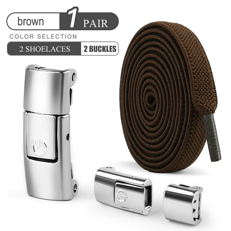 8mm No-Tie Elastic Shoelaces - Press-Lock, Flat Widened Laces for Kids & Adults, Fits All Sneakers