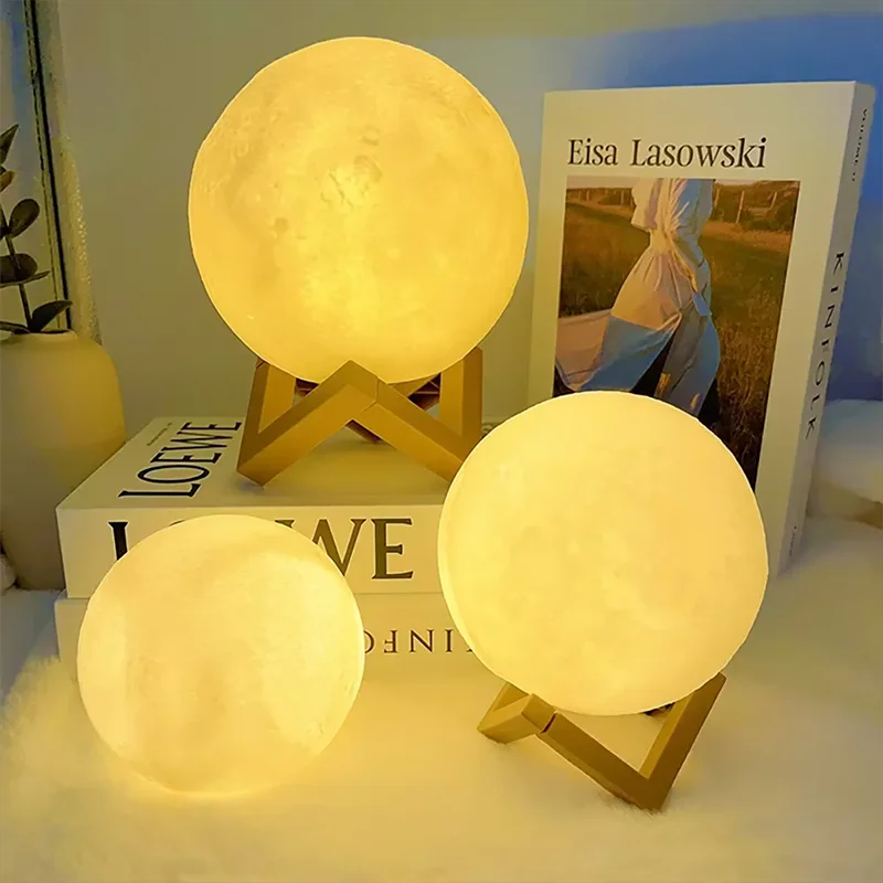 3D Moon Lamp Galaxy Edition - Touch/Remote LED Night Light - Bedroom Decor & Gift for Kids