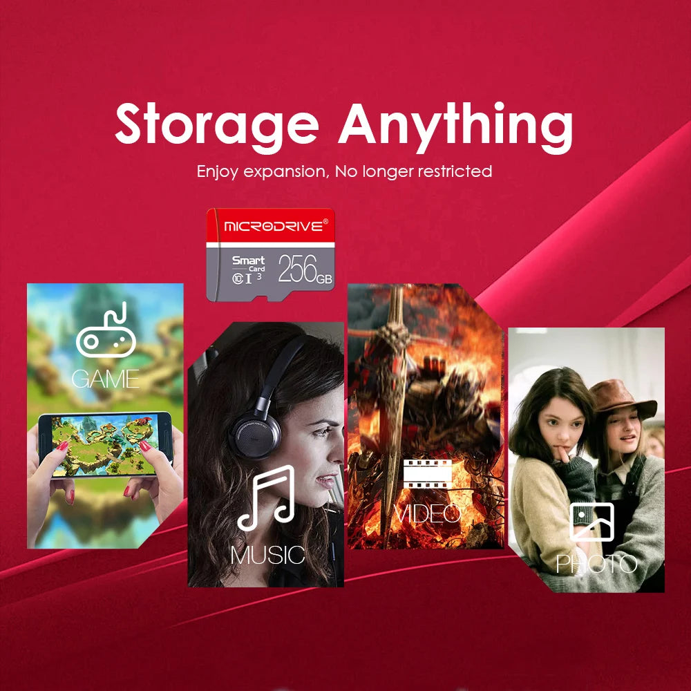High-Speed Mini SD / Micro TF Memory Card - Class 10, 4GB to 256GB, For Smartphones & Devices