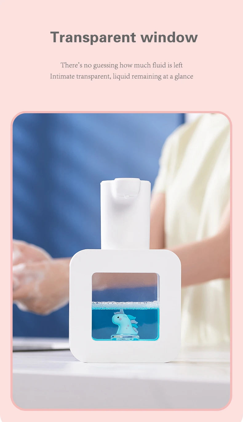 Cute Pet Automatic Foam Soap Dispenser - Wall-Mounted/Countertop, Touchless, USB, 400 ML
