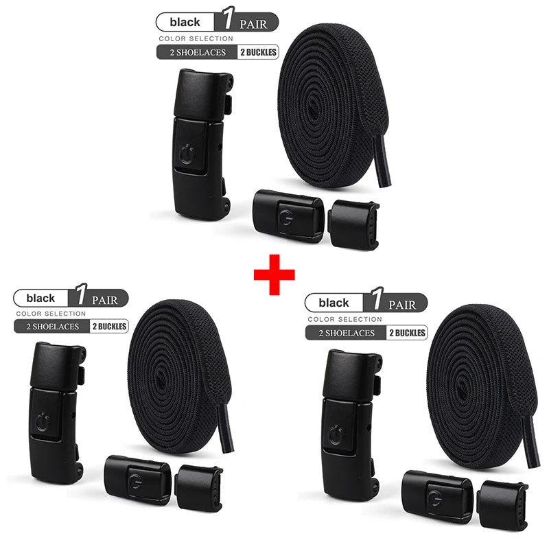 8mm No-Tie Elastic Shoelaces - Press-Lock, Flat Widened Laces for Kids & Adults, Fits All Sneakers