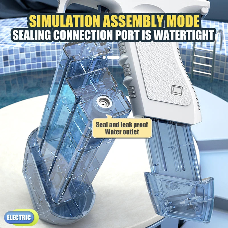 Electric Water Gun Toy - Portable Automatic Burst Water Blaster for Kids, Rechargeable Outdoor Water Toy