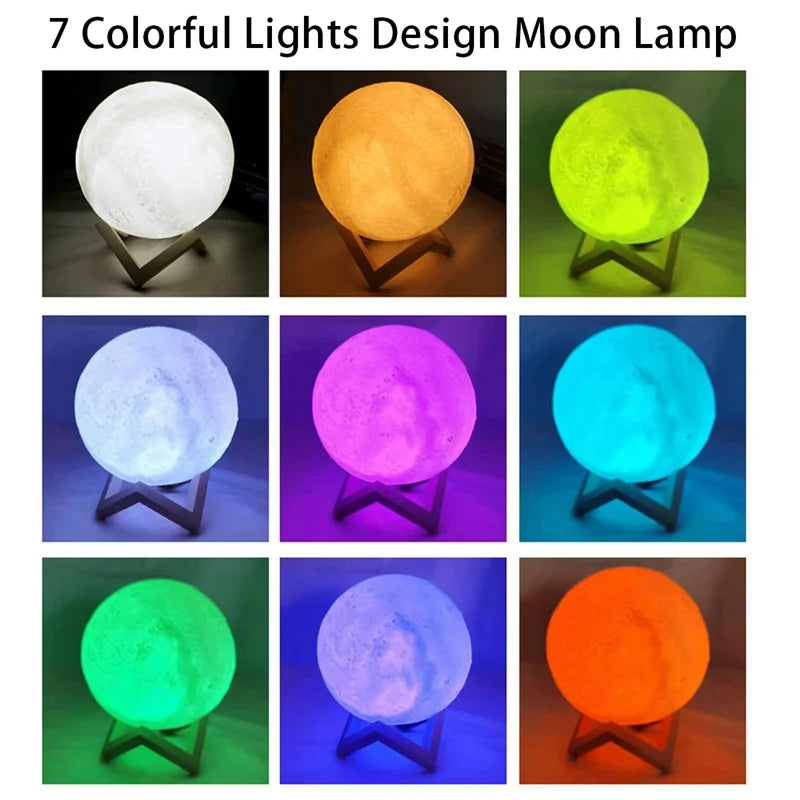 3D Moon Lamp Galaxy Edition - Touch/Remote LED Night Light - Bedroom Decor & Gift for Kids