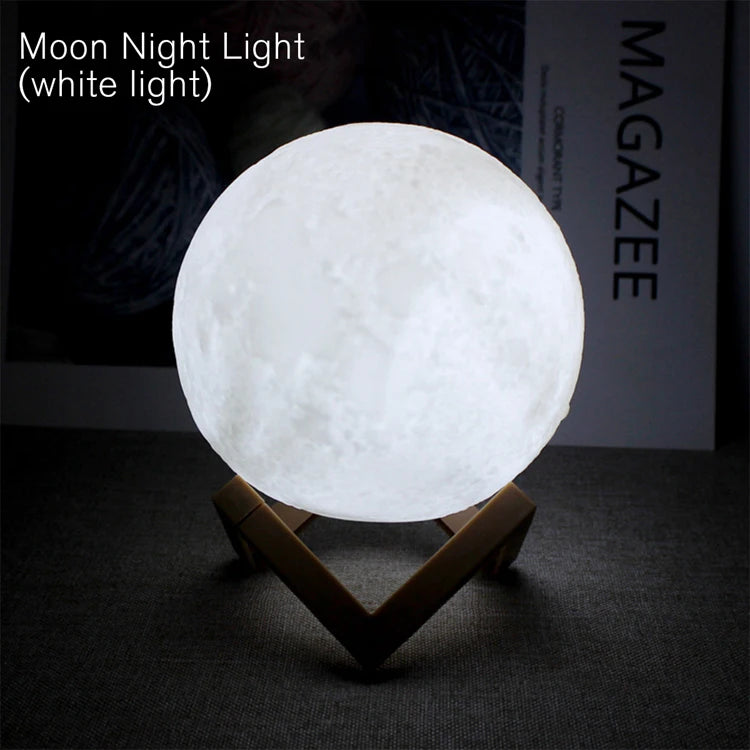 3D Moon Lamp Galaxy Edition - Touch/Remote LED Night Light - Bedroom Decor & Gift for Kids