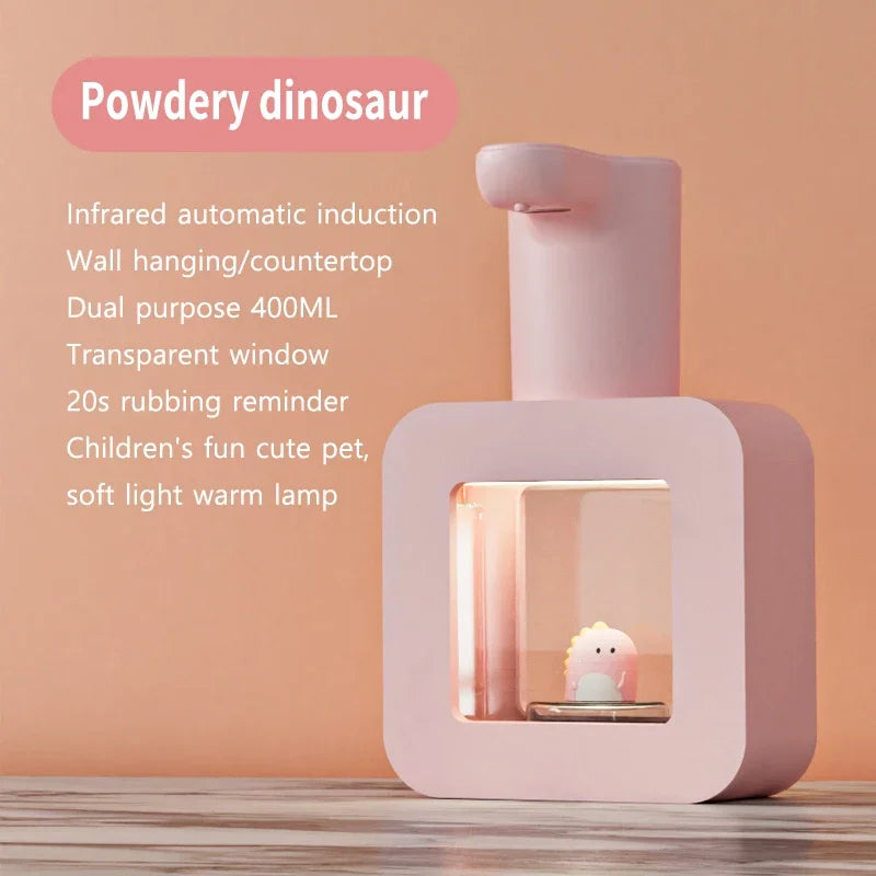 Cute Pet Automatic Foam Soap Dispenser - Wall-Mounted/Countertop, Touchless, USB, 400 ML