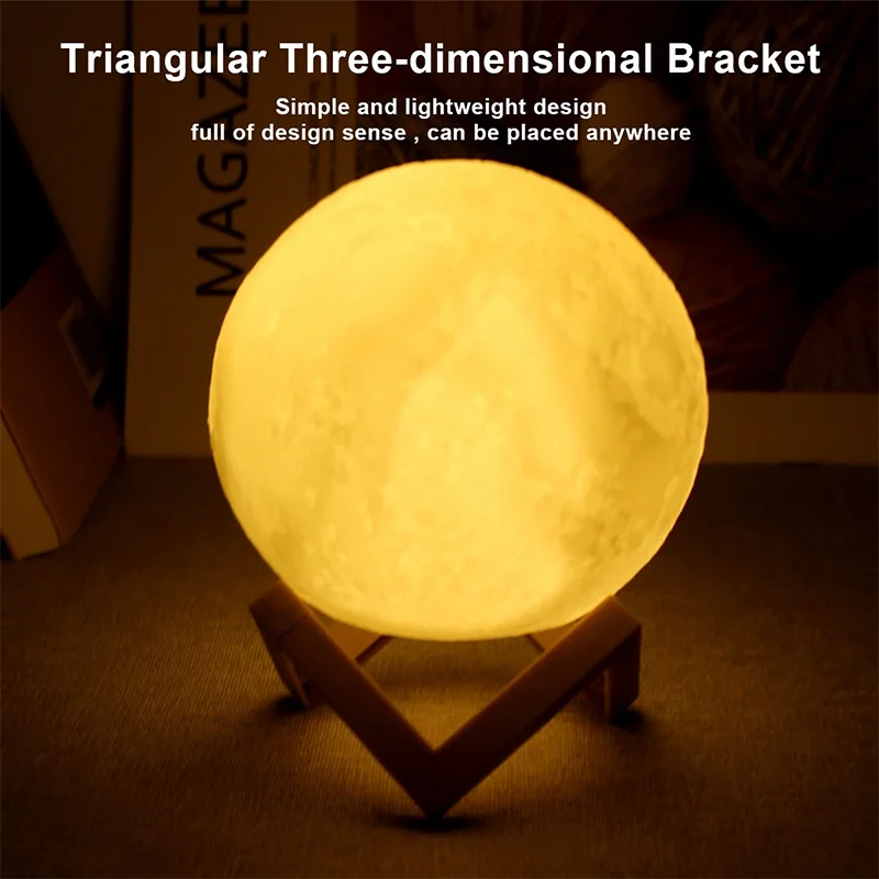 3D Moon Lamp Galaxy Edition - Touch/Remote LED Night Light - Bedroom Decor & Gift for Kids