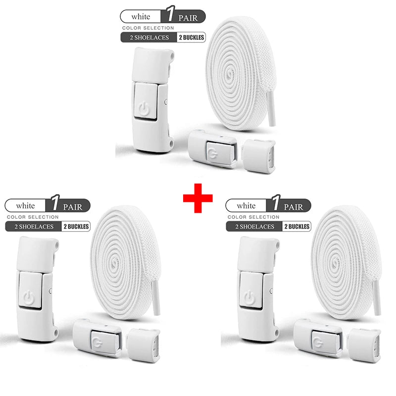 8mm No-Tie Elastic Shoelaces - Press-Lock, Flat Widened Laces for Kids & Adults, Fits All Sneakers