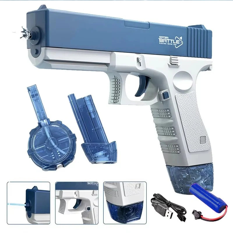 Electric Water Gun Toy - Portable Automatic Burst Water Blaster for Kids, Rechargeable Outdoor Water Toy