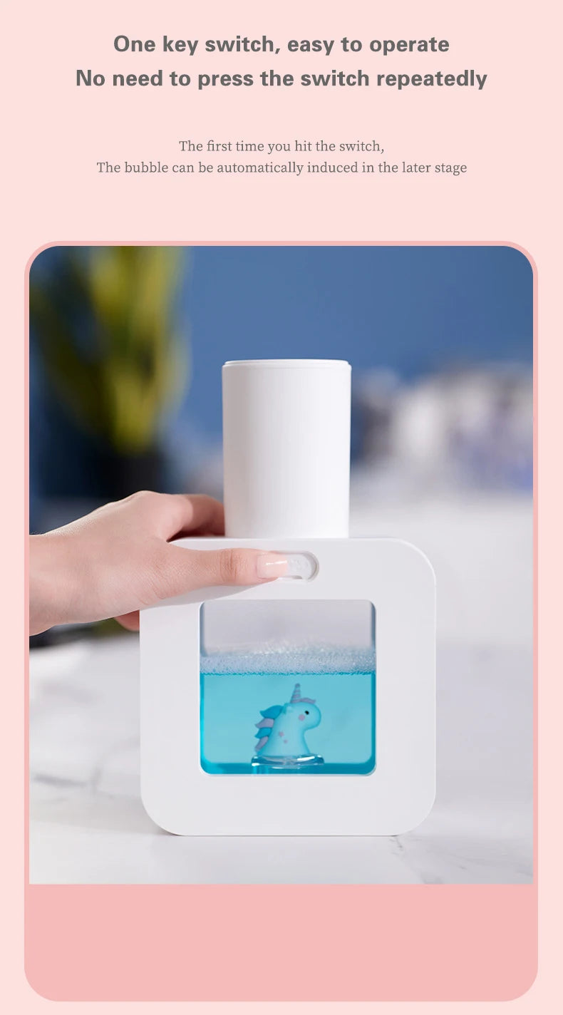 Cute Pet Automatic Foam Soap Dispenser - Wall-Mounted/Countertop, Touchless, USB, 400 ML