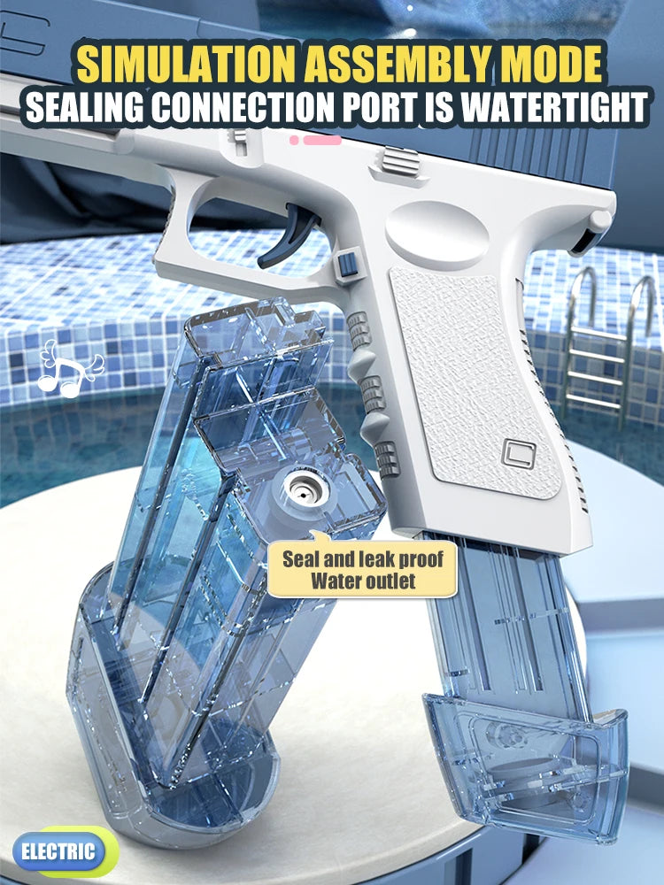 Electric Water Gun Toy - Portable Automatic Burst Water Blaster for Kids, Rechargeable Outdoor Water Toy