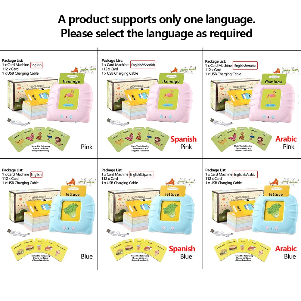 Talking Flashcards Learning Toy for Kids – Preschool Educational Audio Card Machine (Ages 3–6)