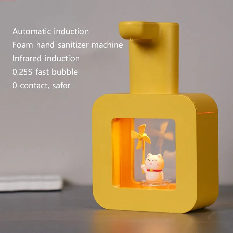 Cute Pet Automatic Foam Soap Dispenser - Wall-Mounted/Countertop, Touchless, USB, 400 ML