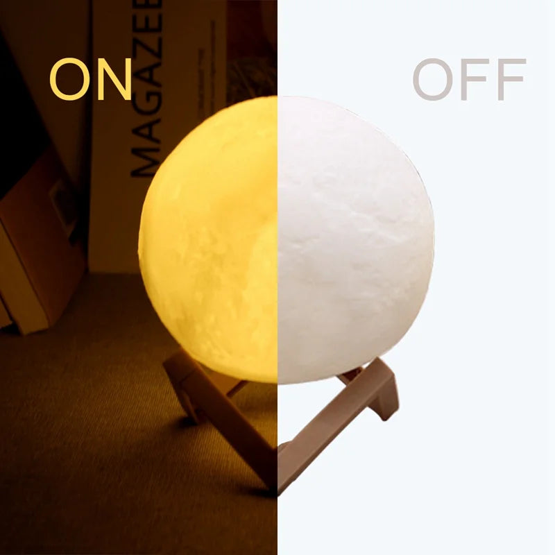 3D Moon Lamp Galaxy Edition - Touch/Remote LED Night Light - Bedroom Decor & Gift for Kids
