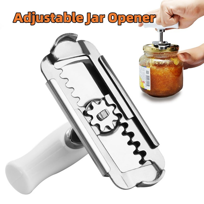 Adjustable Stainless Steel Jar Opener – Easy Lids-Off Bottle & Can Opener