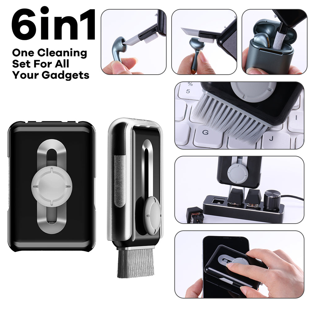 Portable 6-in-1 Multi-Function Headset Cleaning Brush